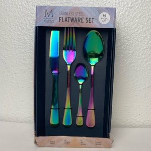 Medici 16pc Electroplated Rainbow Flatware
